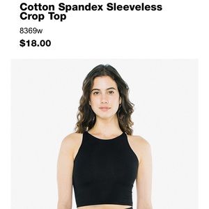 American Apparel Black Crop Top